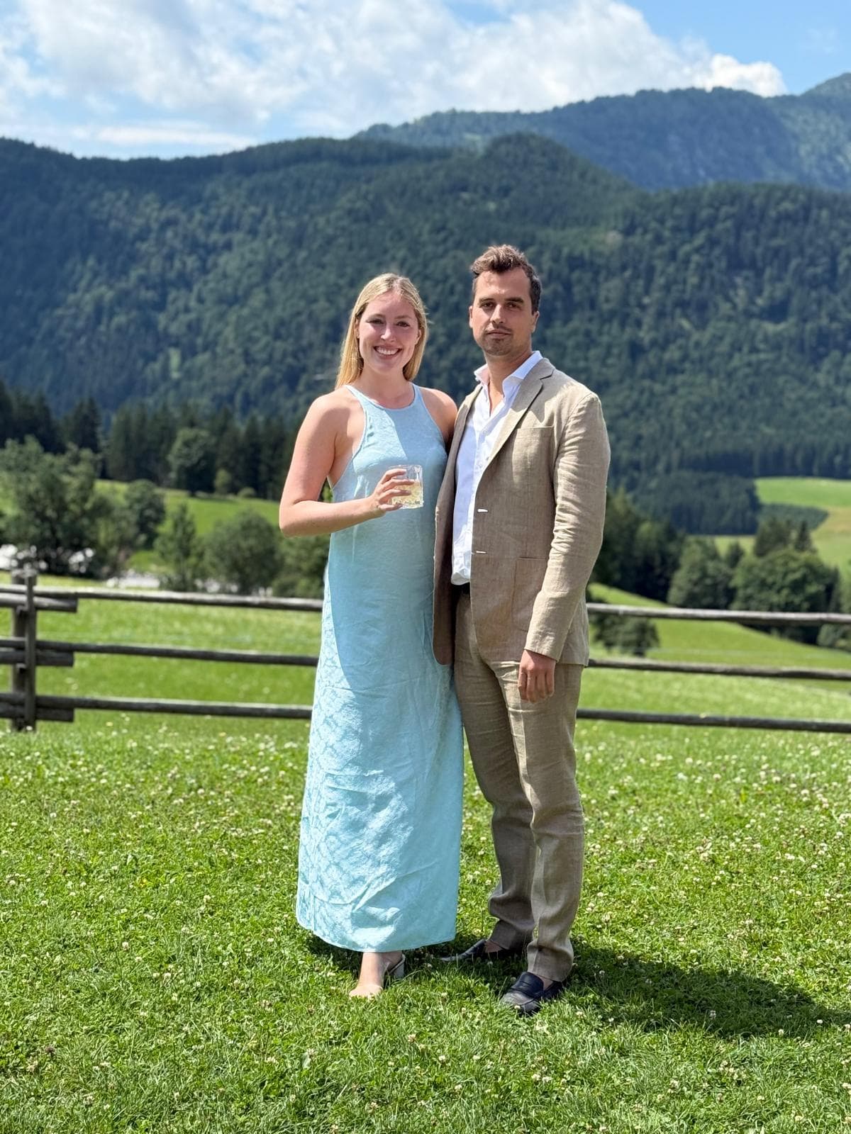 Christian and Maxine, who own MINT Apartments in Vienna and founded Fullstreak together, photographed in a mountain meadow in Austria